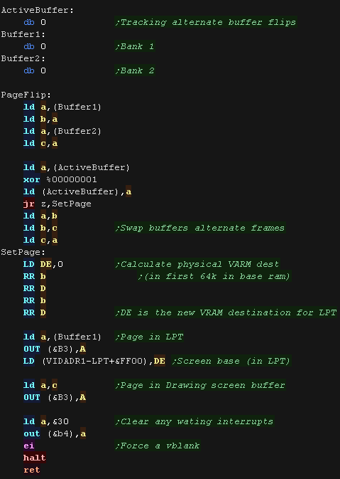 Simple sample code on a variety of Z80 machines